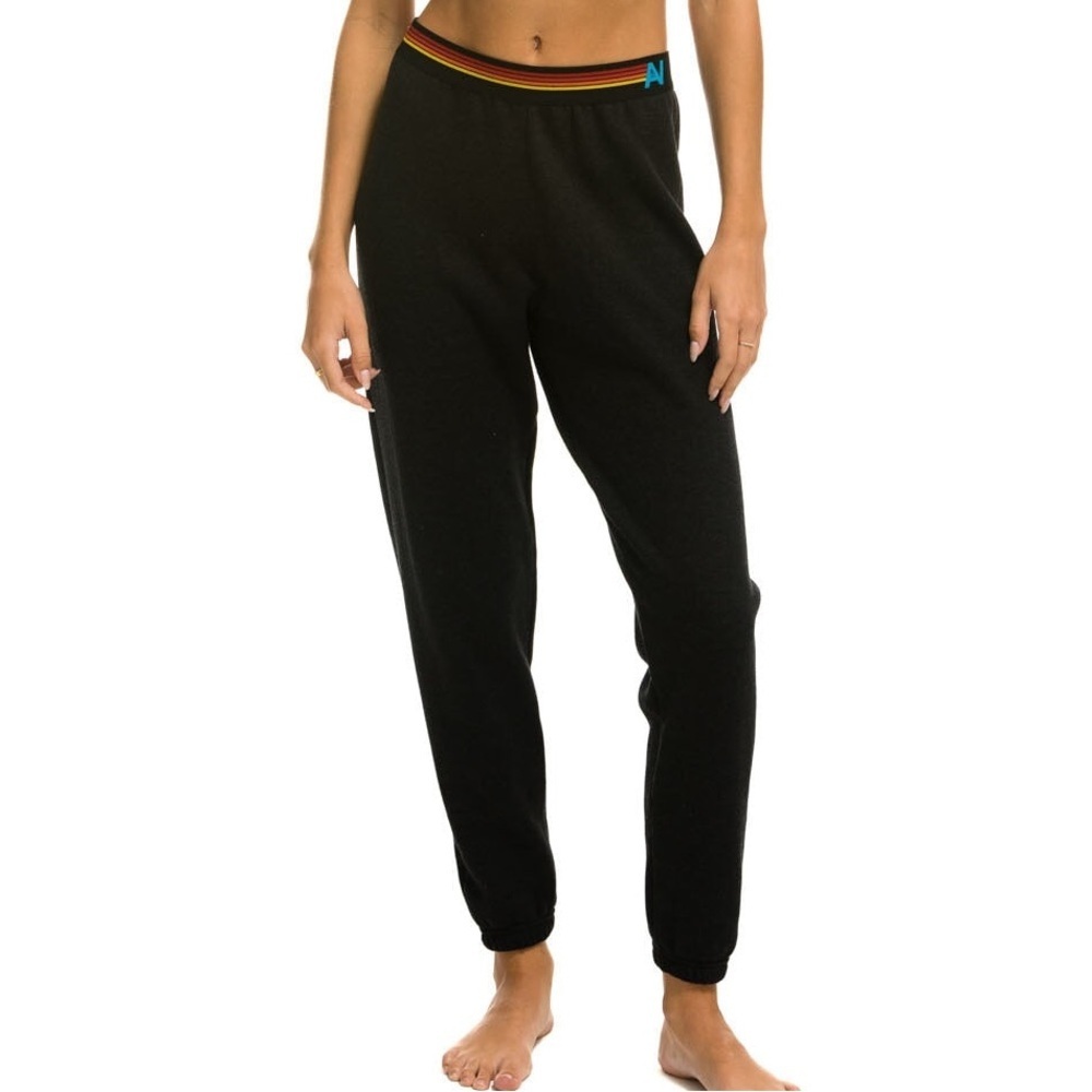 Aviator Nation Women’s Logo Stripe Waistband Sweatpants Broken In Feel S